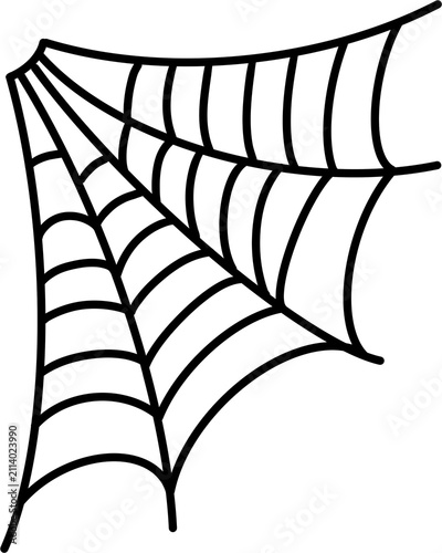 Wide Spider Web Flat Vector Illustration