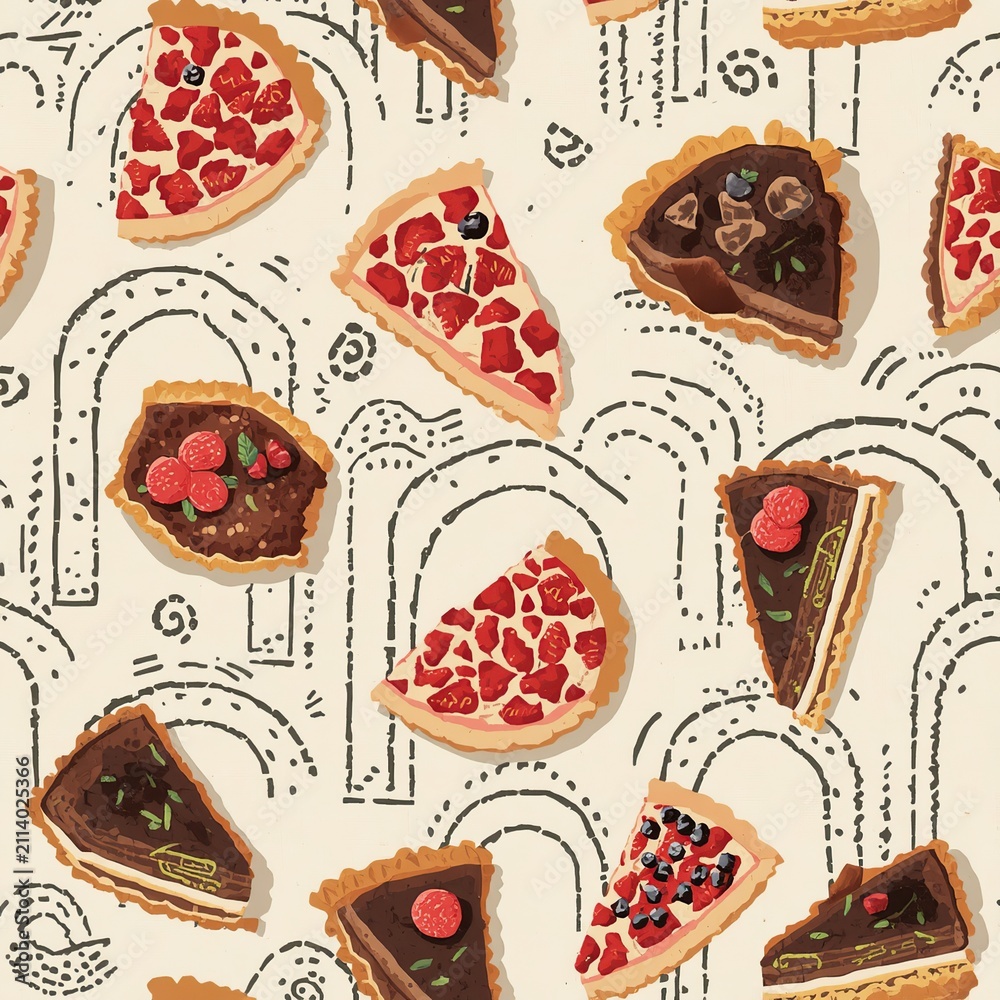 pizza seamless pattern