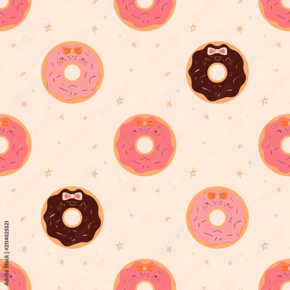 vector seamless pattern with donuts