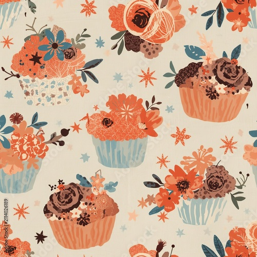 seamless background with flowers