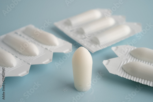 Bild auf Leinwand Suppository for anal or vaginal for Hemorrhoids, sexual disease.