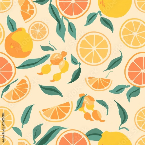 seamless background with oranges