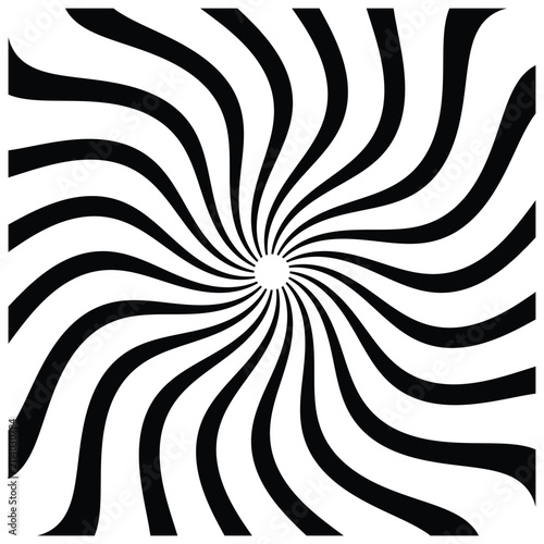 Abstract monochrome background with radiating curved lines creating a dynamic optical illusion effect