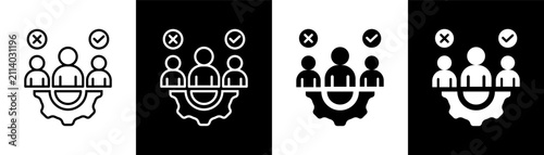 Fotografie Decision Making white and black icon set design
