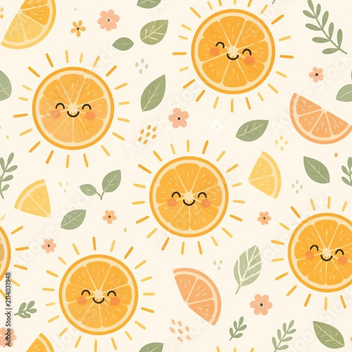 seamless pattern with oranges