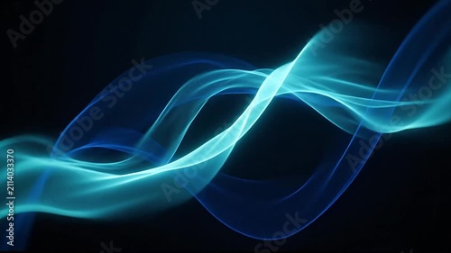 Dynamic blue glowing wave patterns flowing across a dark background providing a futuristic visual experience
