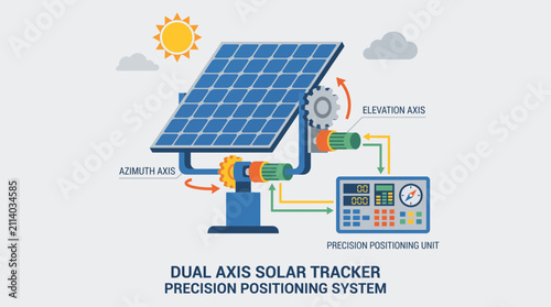 Dual Axis Solar Tracker Precision Positioning System