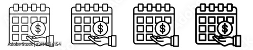 Payment Schedule Icon Set Different Style Collection