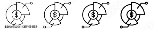 Financial Distribution Icon Set Different Style Collection