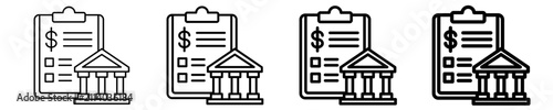 Bank Statement Icon Set Different Style Collection