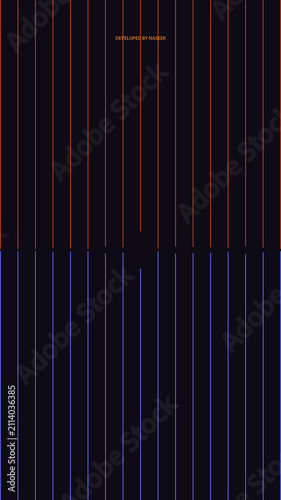 Symmetrical red and blue vertical lines on black background