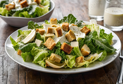 Fresh caesar salad with cri...
