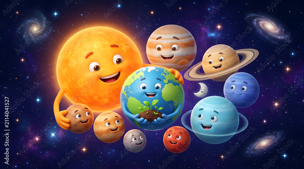 Fototapeta premium All planet in solar system is coming together to celebrate World Nature Conservation Day