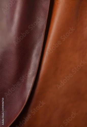 Brown and burgundy leather ...