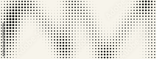 Dynamic halftone wave pattern in classic black on cream background