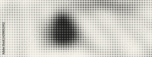 Abstract halftone splash graphic with dense dot cluster illustration
