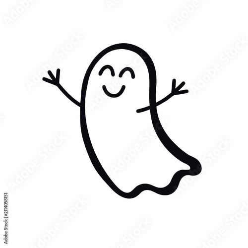 Halloween Ghost Doodle Hand Drawn Illustration