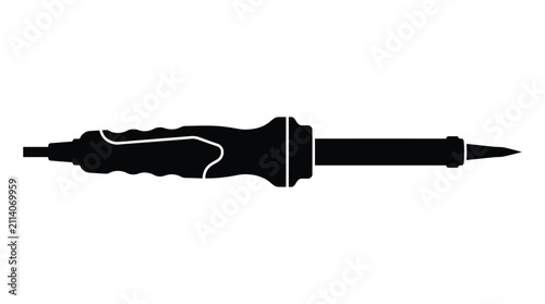 Obraz na płótnie soldering iron silhouette on white background tool electronics repair hardware w