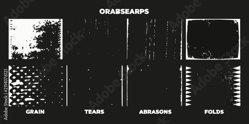 Obraz na plátně vintage paper stamp overlays black and white vector grain tears abrasions folds