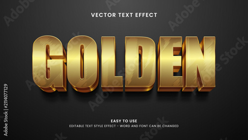 golden editable text effect 3d