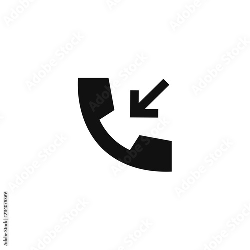 Принти на полотні Incoming phone call with arrow solid icon in minimalist style