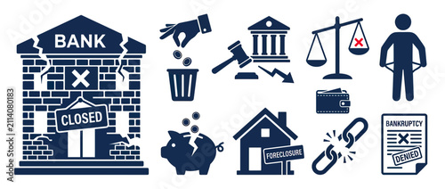 Financial Crisis Icons: Bankruptcy, Recession, and Debt