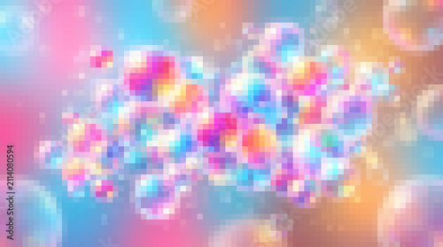 Abstract Digital Art Background in Blue Pink and Purple Tones