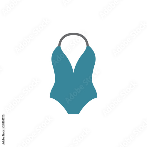 Halterneck Bodysuit Icon Blue Filled Style