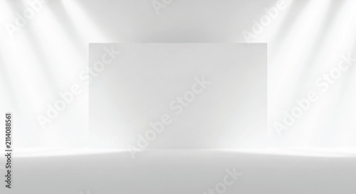 Minimalist Light Grey Studio Background with Soft Shadows and Geometric Forms - Versatile Design Element