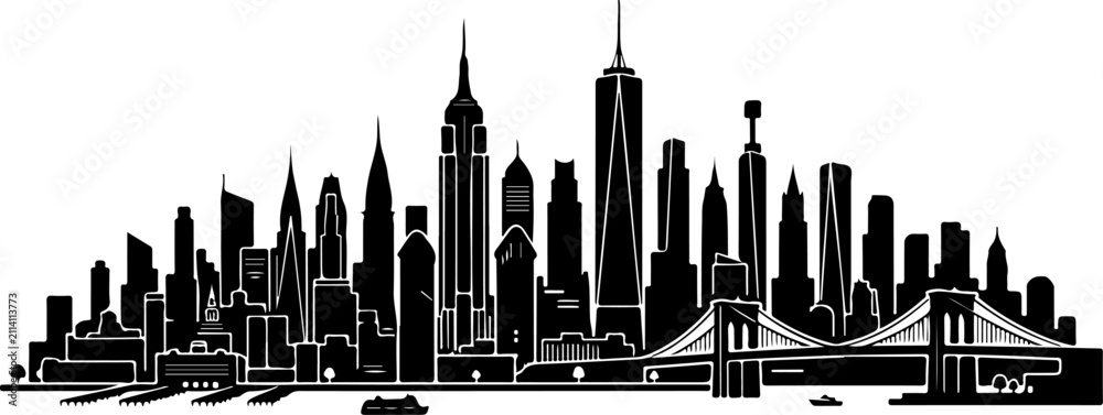 Obraz premium New York City skyline vector illustration