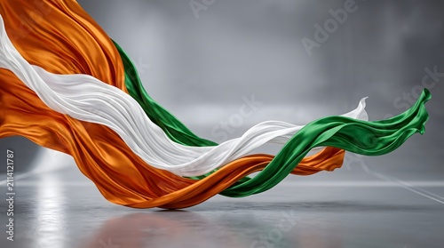 Abstract Tricolor Waving Silk Fabric Concept