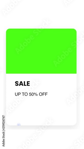 Minimalist Sales Promotion Banner Template With Bright Green Header and Shop Now Button