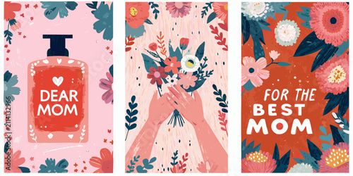 Fotografía mother s day posters with floral designs and heartfelt messages flowers bouquet