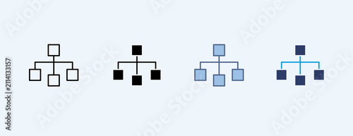 Flow Chart Multiple Icon Illustration Vector