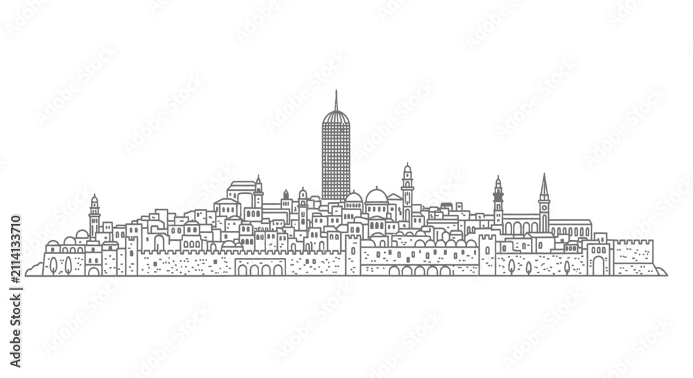 Obraz premium Skyline panorama of a historical middle eastern city