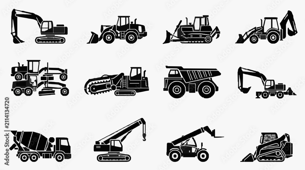 Obraz premium Construction Equipment Variety Collection.