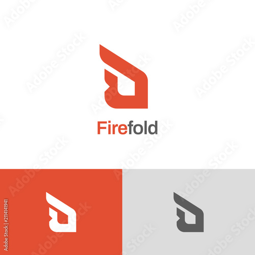 Simple Letter D Fire Logo Design Template
