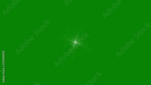 Elegant twinkle star glitter sparkle 4K animation, white glowing fairy sparkle line burst, single shining light colors, magic light effect trail sparkling on green screen background video
