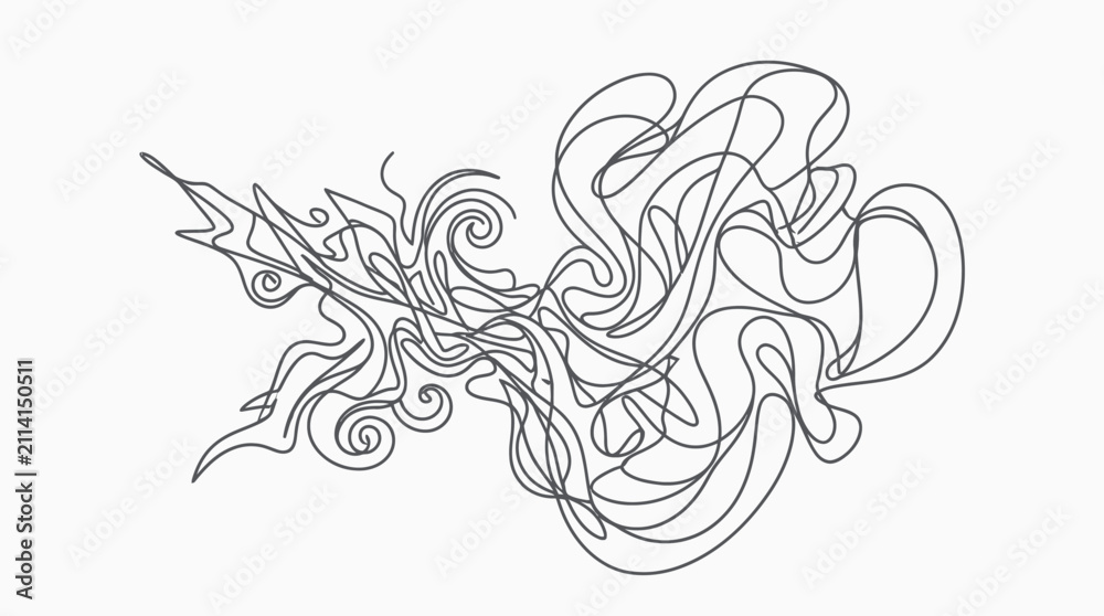 Fototapeta premium Abstract Line Art Swirl Design