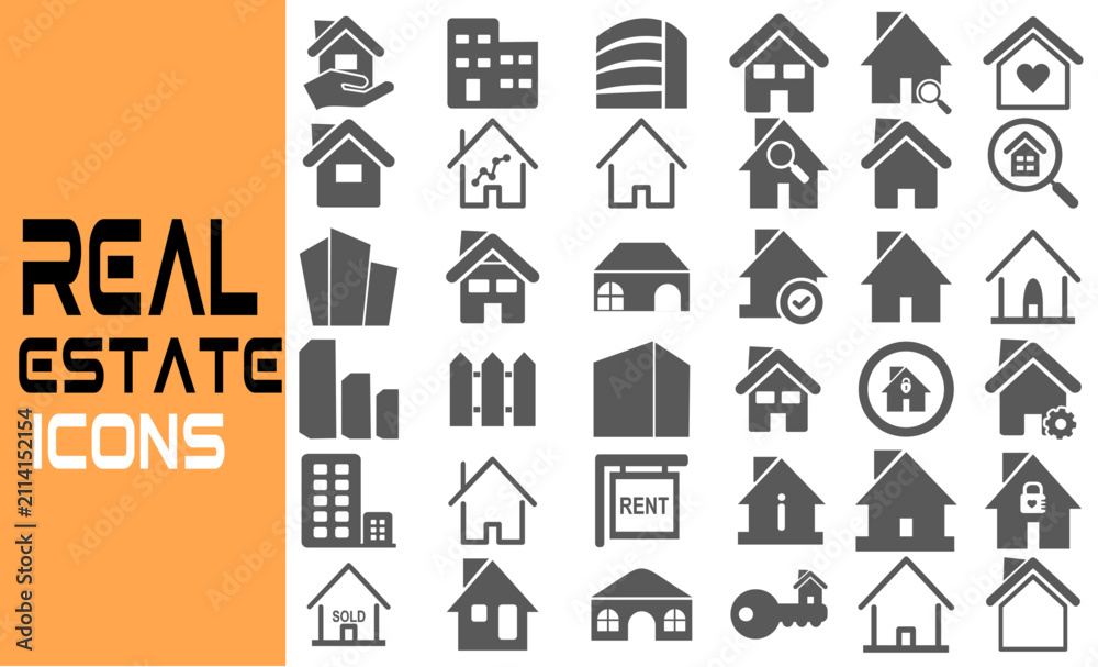 Fototapeta premium real estate icons