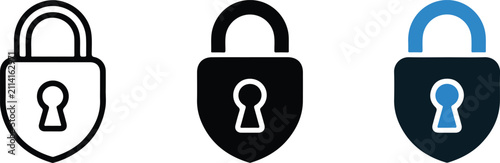 Padlock security icon set for encryption and privacy access controls.