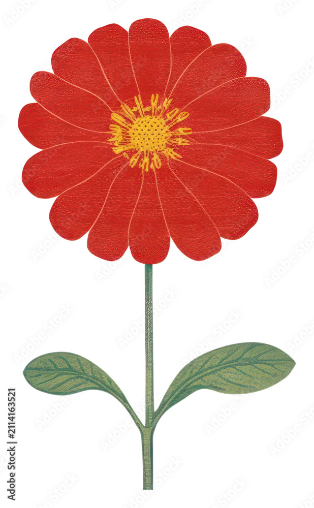 Obraz premium PNG Red zinnia flower petal plant inflorescence.