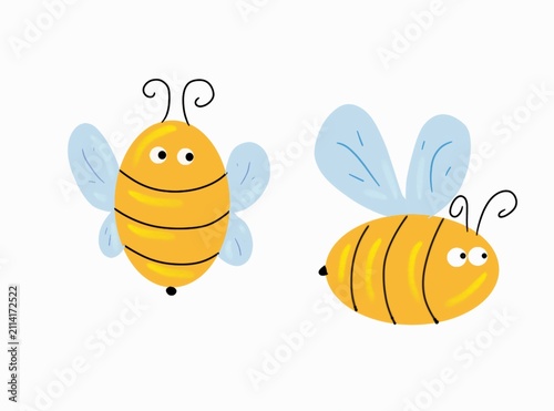 Cuadro en lienzo bee art cartoon honey buzz sting bug