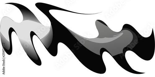 Foto thick blurry abstract black wavy shape resembling smoke on dark background flowi