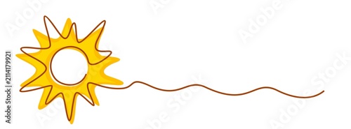 The one line symbol of the stylized summer sun.