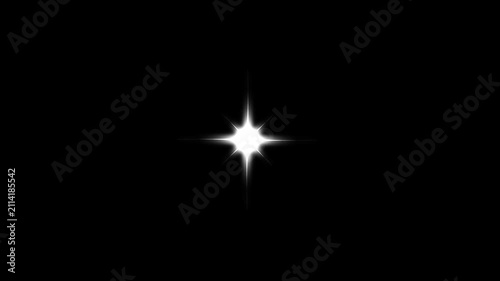 White cartoon twinkle star glitter sparkle animation with cute blinking stars flat vector doodle style motion graphics designed for black screen background video use 4K seamless looping