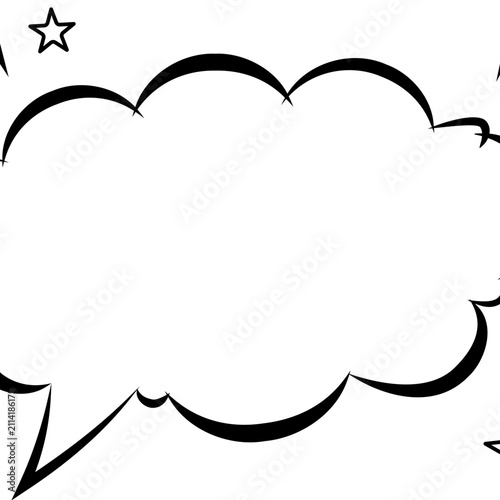 White Burst Speech Bubble, Comic Book Style, Empty Speech Bubble