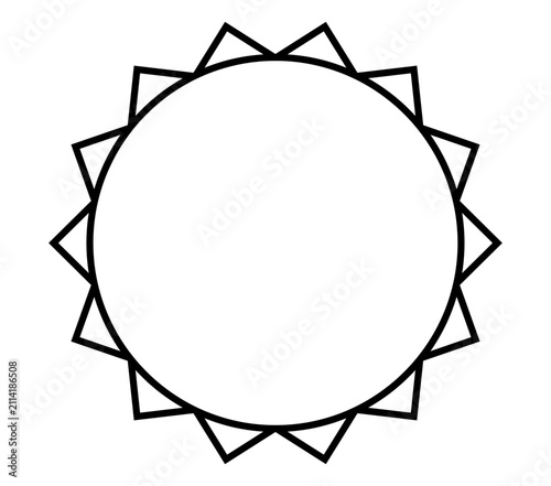 黒い線のシンプルな太陽