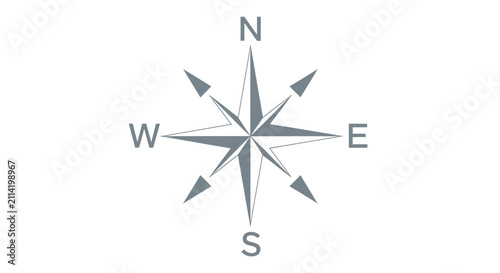 Classic grey compass rose graphic