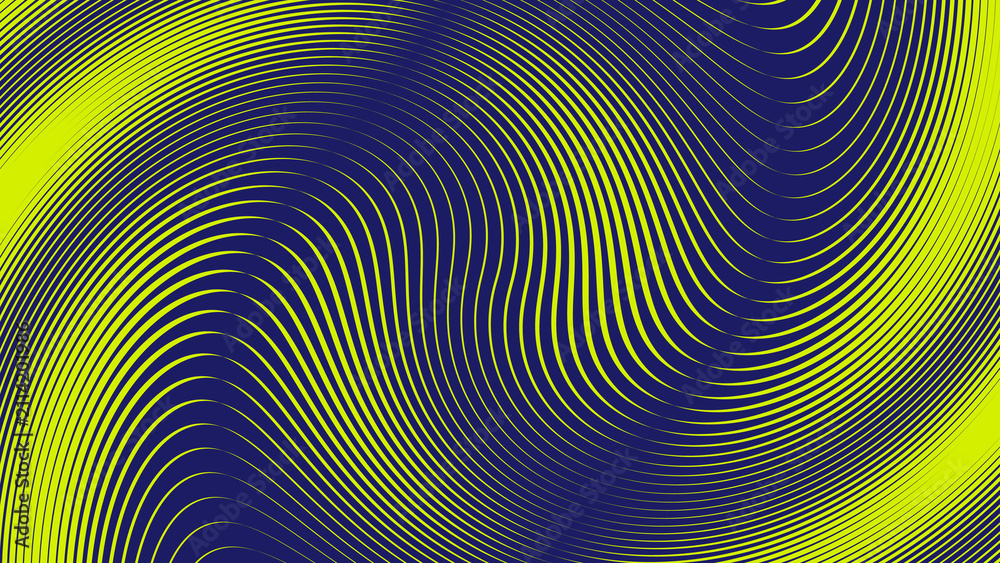 Fototapeta premium Yellow and blue swirling line pattern